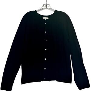 Vince 100% Cashmere Cardigan Women’s 3X Black Button Front Luxury Sweater NEW